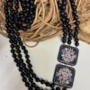 Collana siciliana multifilo, perle di lava e mattonelle di ceramica di Caltagirone. regalo per lei.!