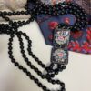 Collana siciliana multifilo, perle di lava e mattonelle di ceramica di Caltagirone. regalo per lei.!