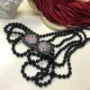 Collana siciliana multifilo, perle di lava e mattonelle di ceramica di Caltagirone. regalo per lei.!
