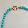 Collana turchese e corallo, collana importante, pasta di turchese e corallo autentico, collana tre fili, collana elegante, regalo per lei.&