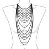 Collana lunga con catena ottone dorato, pietre blu e ciondolo cuore.ç