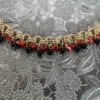 Braccialetto con onice e corallo, bracciale elegante, catena doppia alluminio anallergico, bracciale oro satinato, regalo per lei.