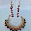 Braccialetto con onice e corallo, bracciale elegante, catena doppia alluminio anallergico, bracciale oro satinato, regalo per lei.