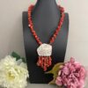 Collana di Corallo, collana con Cammeo, Cammeo autentico, ciondolo Cammeo, collana importante, collana siciliana, regalo per lei.|