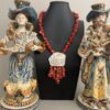 Collana di Corallo, collana con Cammeo, Cammeo autentico, ciondolo Cammeo, collana importante, collana siciliana, regalo per lei.|