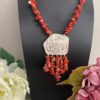 Collana di Corallo, collana con Cammeo, Cammeo autentico, ciondolo Cammeo, collana importante, collana siciliana, regalo per lei.|