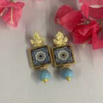 orecchini siciliani maiolicati blu