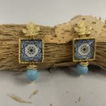 orecchini siciliani artigianali con maiolica blu