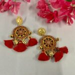 orecchini siciliani con ruota di carretto e portafortuna