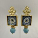 orecchini siciliani mattonella maiolicata blu