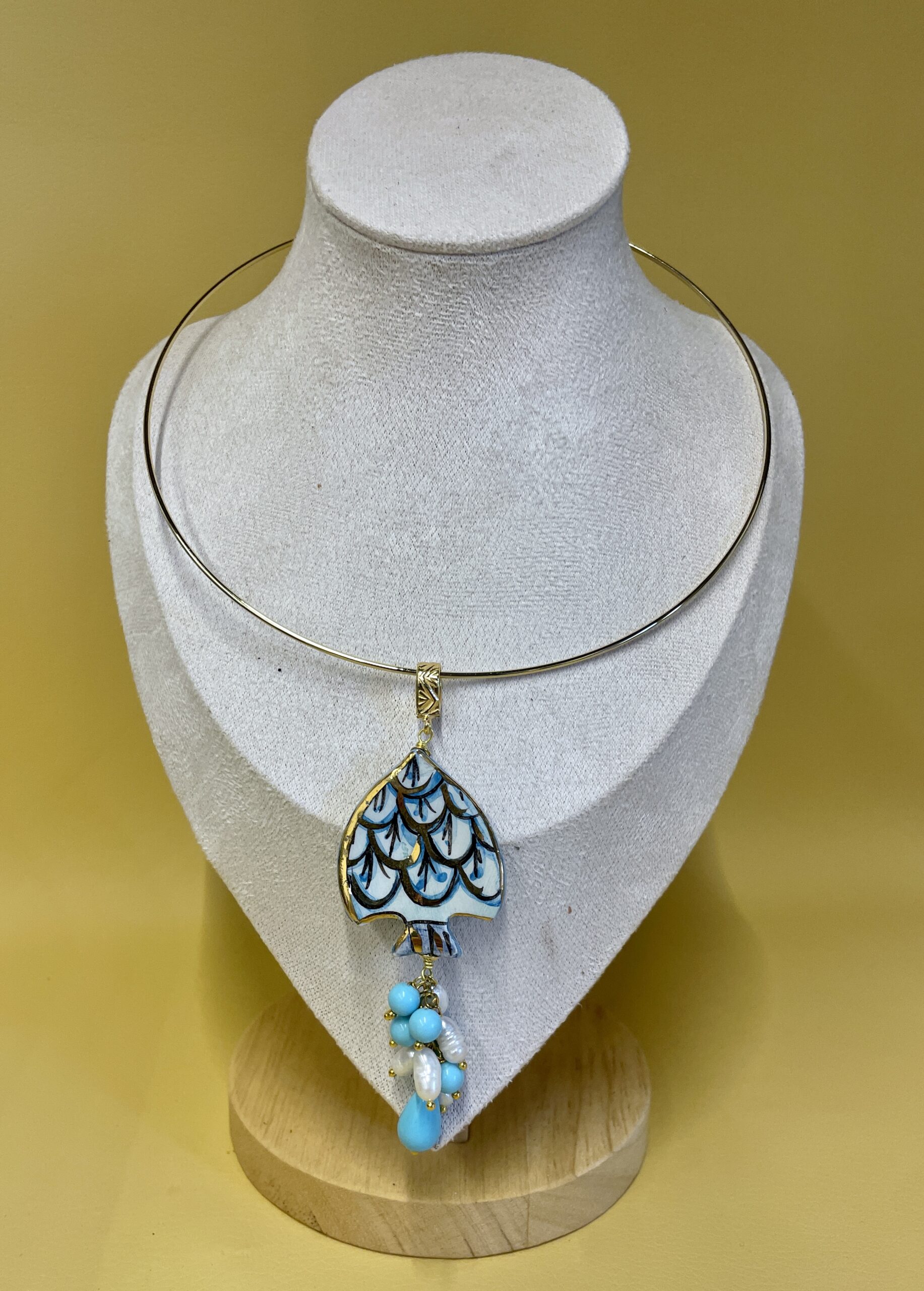 Collana con pigna caltagirone dipinta a mano