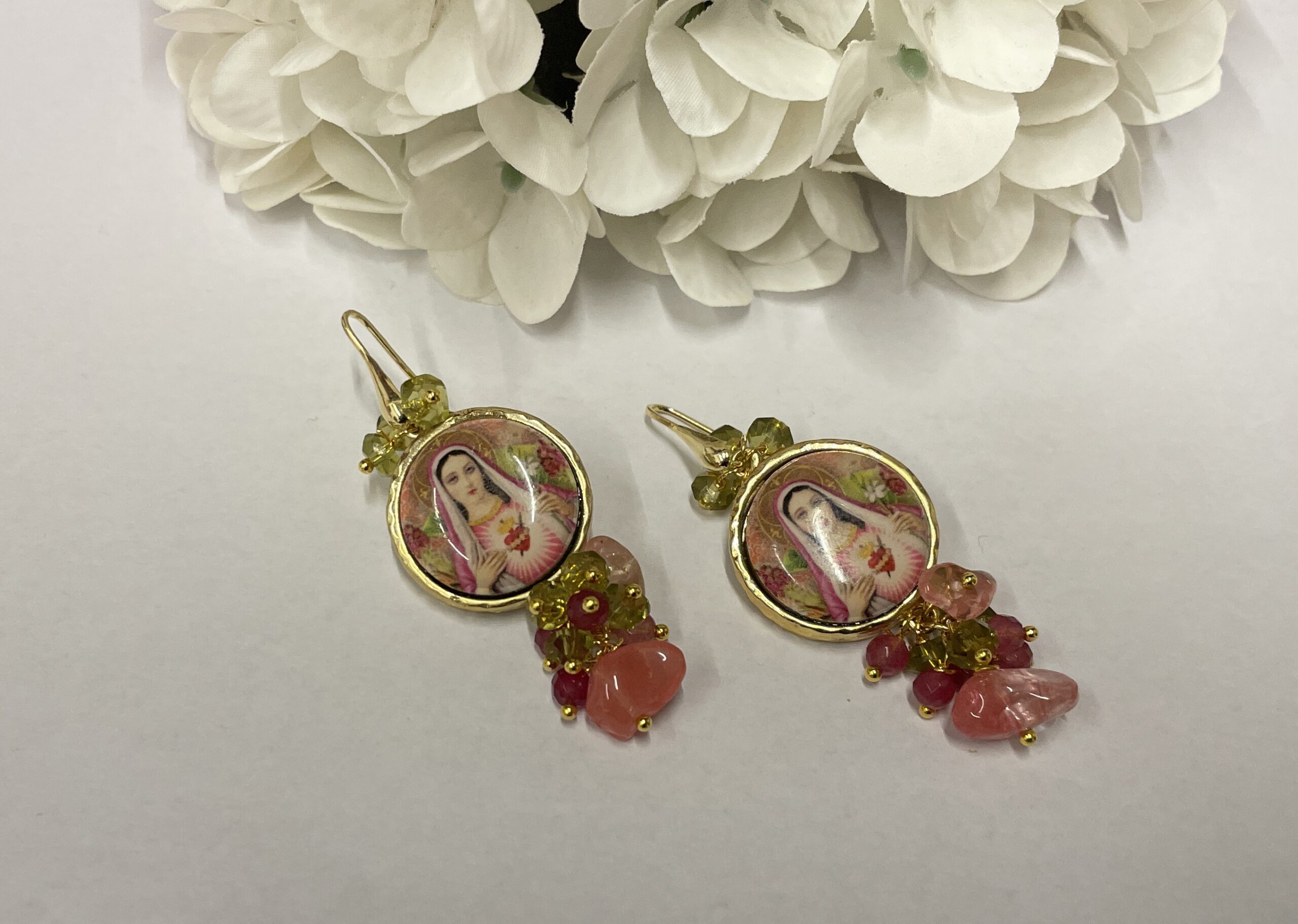 Orecchini artigianali siciliani Madonna del cuore sacro