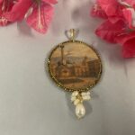 ciondolo vedute di sicilia dipinto su legno
