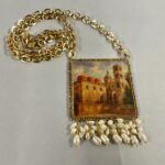 Collana siciliana Palermo arabo-normanna – Collana artigianale con ciondolo e perle di fiume Collane caratteristiche siciliane