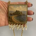 Collana siciliana Isola Bella Taormina – Collana artigianale con ciondolo in legno e perle di fiume Collane caratteristiche siciliane