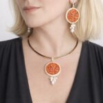 collana ciondolo corallo arancione