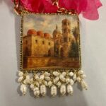 Collana siciliana Palermo arabo-normanna – Collana artigianale con ciondolo e perle di fiume Collane caratteristiche siciliane