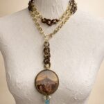 collana doppia resina e alluminio con ciondolo