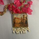 Collana siciliana Palermo arabo-normanna – Collana artigianale con ciondolo e perle di fiume Collane caratteristiche siciliane