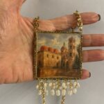 Collana siciliana Palermo arabo-normanna – Collana artigianale con ciondolo e perle di fiume Collane caratteristiche siciliane