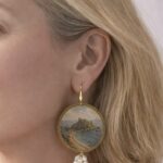 orecchini argento dipinti a mano su legno di artigianato siciliano