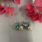 orecchini argento, turchese e perla maiorca