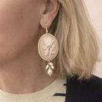 orecchini cammeo rosa e perle