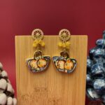 orecchini dipinti a mano con borsette caltagirone