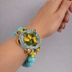 bracciale turchese e tamburello caltagirone