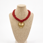 collana artigianale corallo e cuore