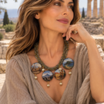 collana vedute di sicilia indossata