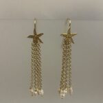 orecchini stella argento e 4 catene con perle di fiume